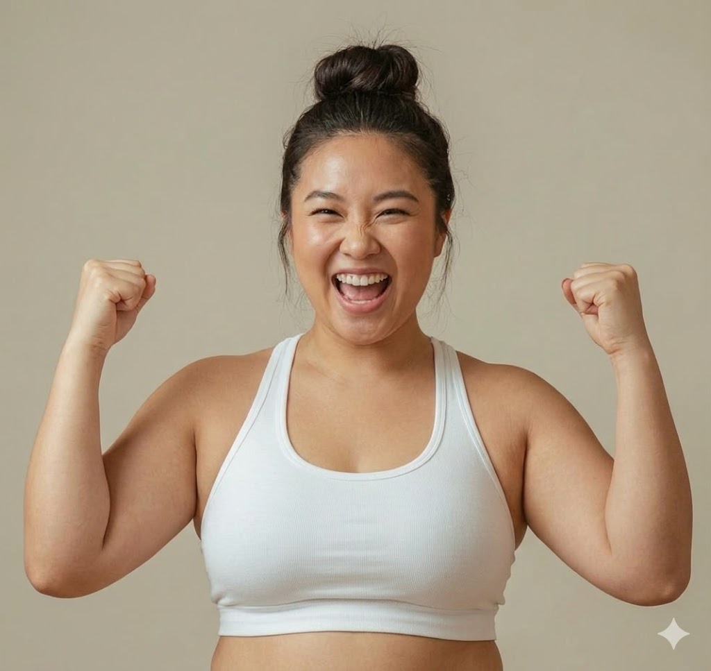 Confident woman who lost weight with GLP-1 treatment in Singapore